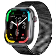 2.1 Inch Screen Smart Watch With Blood Sugar / Blood Oxygen Monitoring / Sos Alarm / 100+ Sports Modes Black 3 Bead Steel Black Milan Smart Watches
