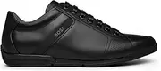 [BOSS] Mens Saturn Lowp Leather Trainers with Odour-Control Lining Size