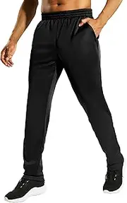 [MIER] Men’s Sweatpants with Pockets, Athletic Training Track Jogger, Soccer Warm-up Pants with Zipper Ankle