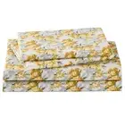 Floral Full Sheet Set Yellow Flower Bedding Sheets Printed Sheets - 4 Piece