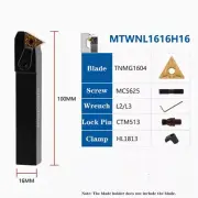 60° MTWNL1616H16 CNC Lathe tool external turning tool holder for TNMG1604 Insert
