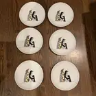 Set of 6 West Elm Penguin Friends 8-5/8" Colorful Salad Plates Microwave Safe