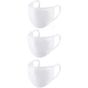 3pcs Washable Protective Reusable Cotton Anti Dust White Mouth Half Face Mask