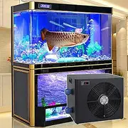 Aquarium Chiller, 1HP 1000L Fish Tank Cooler/Hydroponics Water Chiller with HD Display Temperature Setting & Built-in Cooling Fan, for Fish Axolotl Coral Farming