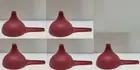 5 x Tupperware Large Funnels Fill Bottles / Shakers ~ Rice Mold~ Kiss Red New