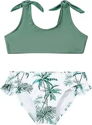 [ADXSUN] Toddler Girls Swimsuit Pineapple/Flower Swimwear Kids Two Piece Bathing Suits Beach Bikini Set