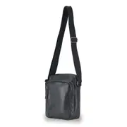 Tosca Vegan Leather Mens Fashion Shoulder Bag Adjustable Strap 25x6cm Black