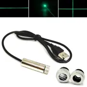 Focusable 515nm 520nm 10mW Green Dot/Line/Cross Laser Diode Module w/USB