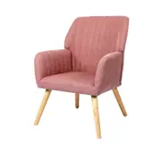 Oikiture Armchair Lounge Sofa Chair Fabric Accent Chairs Armchairs Couches Pink