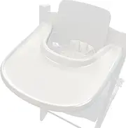 LuQiBabe Baby High Chair Tray Compatible with Stokke Tripp Trapp Chair (V2 and Beyond) with Smooth Surface and Strong Suction Power Made of Food-Safe Plastic (BPA BPS BPF Lead Phthalate Free) - White