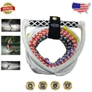 75' Pro 4-Section Water Ski Rope with Floating Handle & 1800 lb Strength