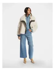 [Decjuba] Avery Faux Fur Aviator Jacket in Cream