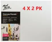 4 X 2 PK Mont Marte Canvas Panels 20.4x25.4cm