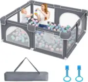 AUSADOM Playpen Portable Play Pen Activity Centre Safety Play Yard Fence Indo...