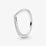 *BRAND NEW* Pandora Sterling Silver Hand-Finished Beaded Wishbone Ring 196315