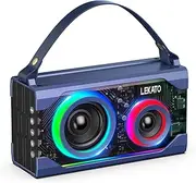 LEKATO Bluetooth Speaker Portable, Transparent Wireless Speakers with Rich Bass, 25W HD Stereo Sound, 12H+ Playtime, Loud Speaker Mixed RGB Light, Waterproof Speaker Gifts for Home Party Outdoor