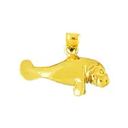 14K Gold Manatee Charm
