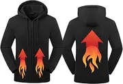 [KUMADAI] Hooded Heated Sweatshirt USB Heated Jacket Coat Full-Zip Heated Hoodie for Men Women Winter Heated Clothing Thermal