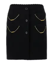 Moschino Chain Elastic Waistband Skirt IT40,IT42 black