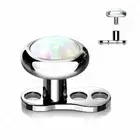 BASE & TOP COMBO 14G G23 TITANIUM 3MM 4MM FLAT OPAL STONE DERMAL PIERCING ANCHOR