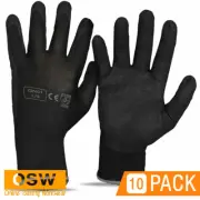 10 Pairs Black Safety Work Gloves Mechanic Gloves Multi Purpose Gloves GN01