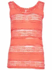 *651 NEU ONLY Damen Top Spitze Shirt Bluse onlELIANA TOP orange Gr. M / 38