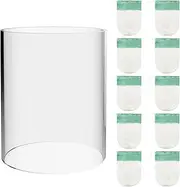 Heliltd 10 Pcs U Shape Lantern Mantles with Lantern Globes Replacement Glass Standard Cylindrical Lamp Shade Gas Lamp Mantles Outdoor for Outdoor Camping Light Kerosene Lamp Propane Lamp
