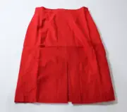 Boden Women's Petite Lined Wool Pencil Midi Skirt CD4 Red Size US:8P UK:12P