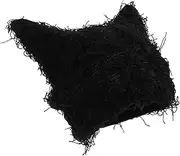 [TOGEVAL] Cute Knitted Cat Ear Hat Soft Breathable Winter Cap Windproof for Outdoor Activities Black