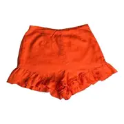 Lost + Wander Anthropologie Sz S Ruffle Hem Linen rayon Lined Shorts New/tag