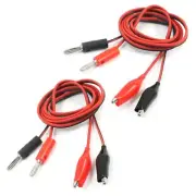 2 Pcs Clip to Banana Plug Multimeter Test Lead Black Red 1m E5Q18211