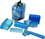 Sparkles+Bling Hearts Horse Pony Childs Grooming Kit 7 Piece in Duffle Bag Blue