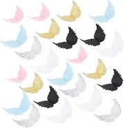 Levemolo 24pcs Plastic Angel Wings Wings Decorations for DIY Craft Making Cake Decor Hair Accessories