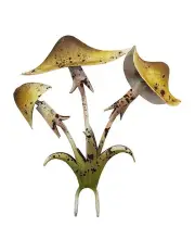 [Willow & Silk] Mushroom Bunch Garden Stake in Yellow
