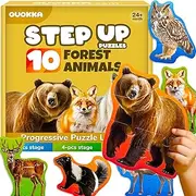 [QUOKKA] Toddler Puzzles Ages 2-4 - Large Floor Puzzles for Kids 3-5 - 8 Realistic Animal Shapes | Extra Thick Cardboard | Preschool Learning Game - 40 Big Piece Toddlers 1-3 Years Old