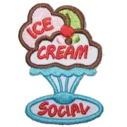 Girl Scout Patch GSA - Ice Cream Social - Ice Cream Sundae Embroidered