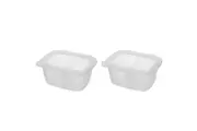 2x Progressive Softbox Silicone 4-Cup 940ml Divided Container Rectangle Clear