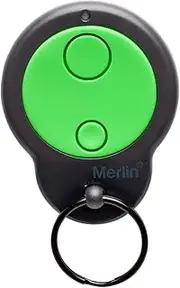 Merlin M842RS Two Button Keyring Garage Remote for Legacy Door Opener - Controls Up to 2 Doors, with 1-Year Warranty - Green & Black