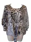 NWT FREEZ ANIMAL PRINT TOP. TAGGED XL. TIE FRONT .