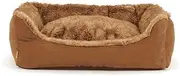 Pet Cushion Bed Winter Plush Nest Kennel Lovely Tart Warm Comfortable Dog Mat Pad Cat Mat/Brown (Size : 61x51x18cm)