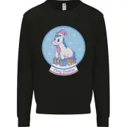 Christmas Unicorn Snow Globe Kids Sweatshirt Jumper