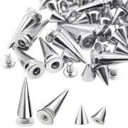110 Pieces Multi Size Cone Spikes Screwback Studs Metal Rivets Cool Punk Spik...