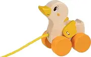 Goki 54884 Pull-Along Animal Duck Toy, Yellow