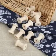 10Pcs Thread Spools Ribbon Storage Natural Wooden Bobbins DIY Crafts Supplies