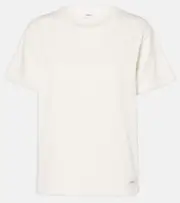 [Saint Laurent] Saint Laurent Cotton-blend jersey T-shirt UK 14 white