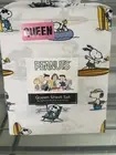 Berkshire Peanuts Snoopy Summertime Beach Themed 4PC Queen Sheet New