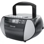 Portable Top-Loading CD Boombox with AM/FM Stereo Radio and Cassette Player/R...