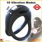 Cock Ring Vibrator Clitoral Stimulator Powerful Tongue Massager Couple Sex Toy