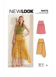 New Look Sewing Pattern N6676 6676 Misses' Skirts with Waist Yoke & Hem Variations