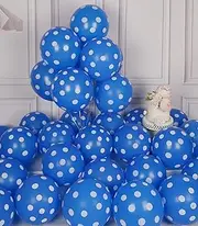50PCS Polka Dot Balloons 12 Inch Latex Helium Round Party Balloons Kit for Birthday Party Decorations (Blue)